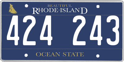 RI license plate 424243
