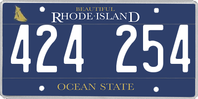 RI license plate 424254