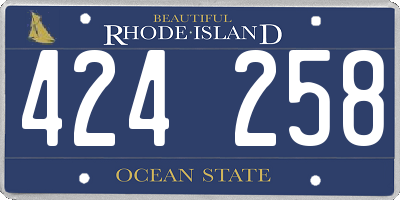 RI license plate 424258