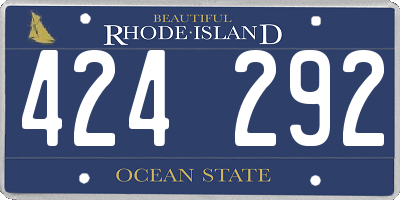 RI license plate 424292