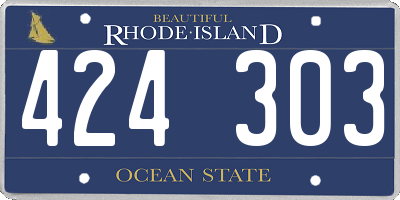 RI license plate 424303