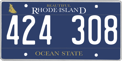 RI license plate 424308