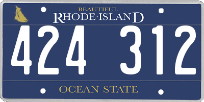 RI license plate 424312