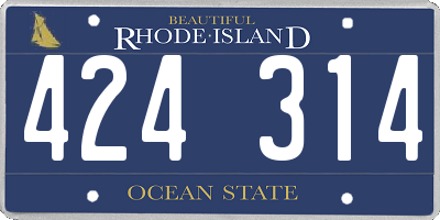RI license plate 424314