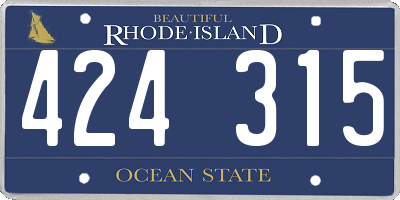 RI license plate 424315