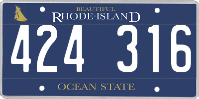 RI license plate 424316