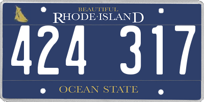 RI license plate 424317