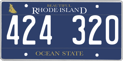RI license plate 424320