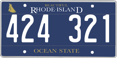 RI license plate 424321