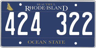 RI license plate 424322