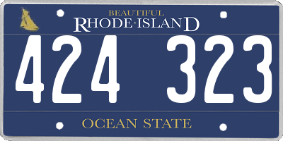 RI license plate 424323