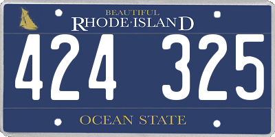 RI license plate 424325