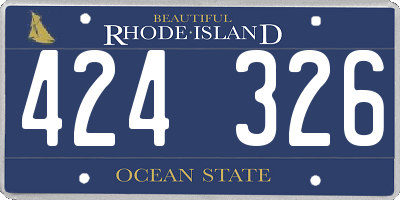 RI license plate 424326