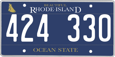 RI license plate 424330