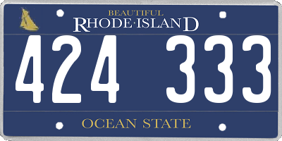 RI license plate 424333