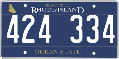 RI license plate 424334