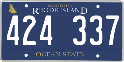 RI license plate 424337