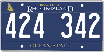 RI license plate 424342