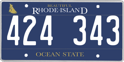 RI license plate 424343