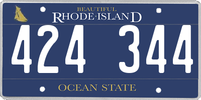 RI license plate 424344