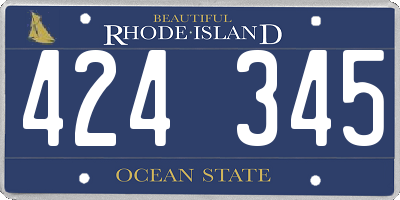 RI license plate 424345