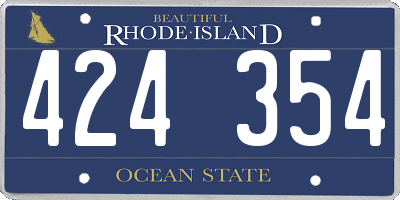 RI license plate 424354