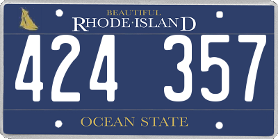 RI license plate 424357