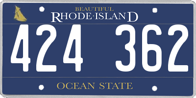RI license plate 424362