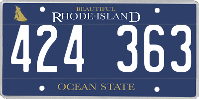 RI license plate 424363