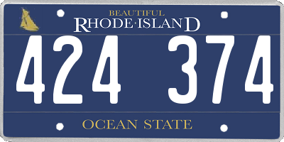 RI license plate 424374