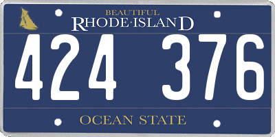 RI license plate 424376