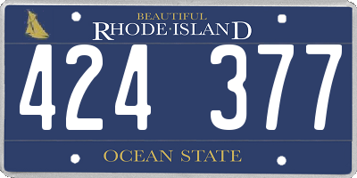 RI license plate 424377