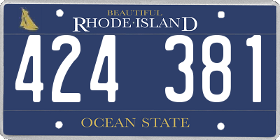 RI license plate 424381