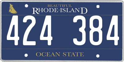 RI license plate 424384