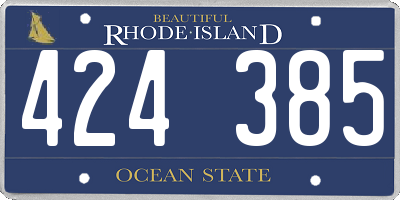 RI license plate 424385