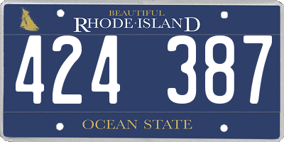 RI license plate 424387