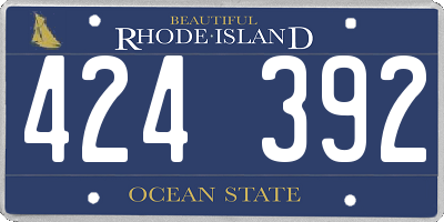 RI license plate 424392
