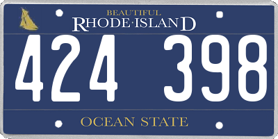 RI license plate 424398