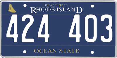 RI license plate 424403
