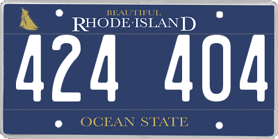 RI license plate 424404