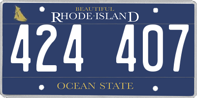 RI license plate 424407