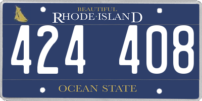 RI license plate 424408