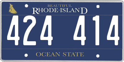 RI license plate 424414