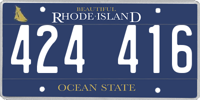 RI license plate 424416