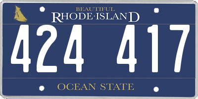 RI license plate 424417