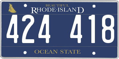 RI license plate 424418
