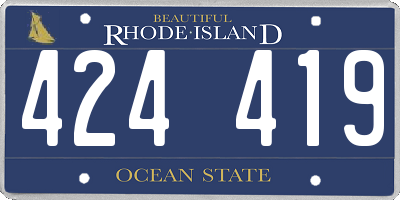 RI license plate 424419