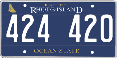 RI license plate 424420