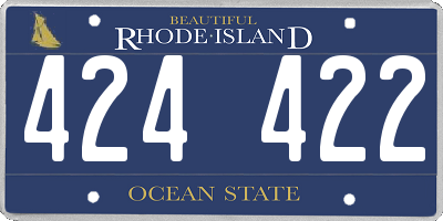 RI license plate 424422