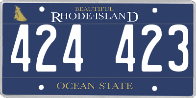 RI license plate 424423